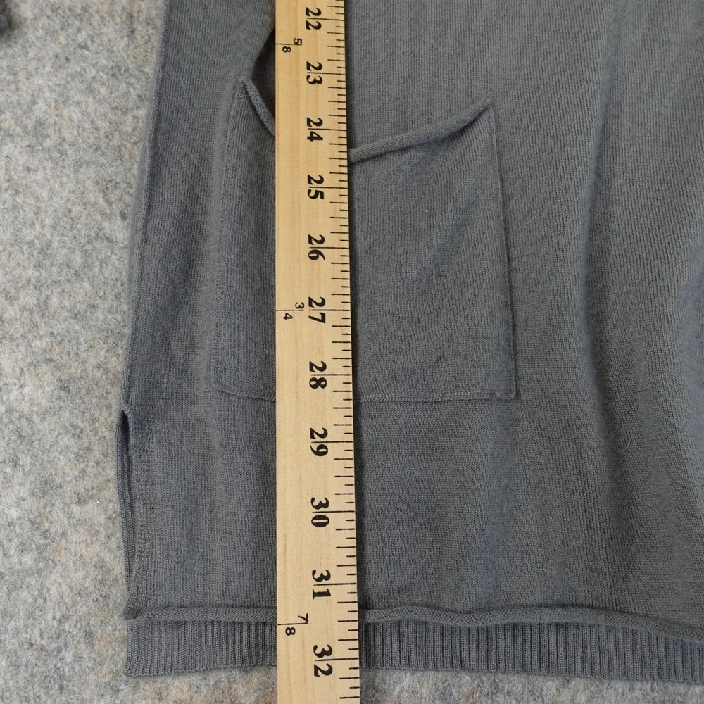Club Monaco Top Womens XS Gray Cashmere Tunic Sweater Pockets Minimalist Capsule